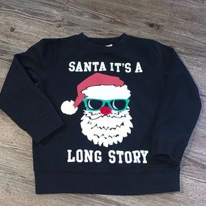 “SANTA IT’S A LONG STORY” Black Sweatshirt